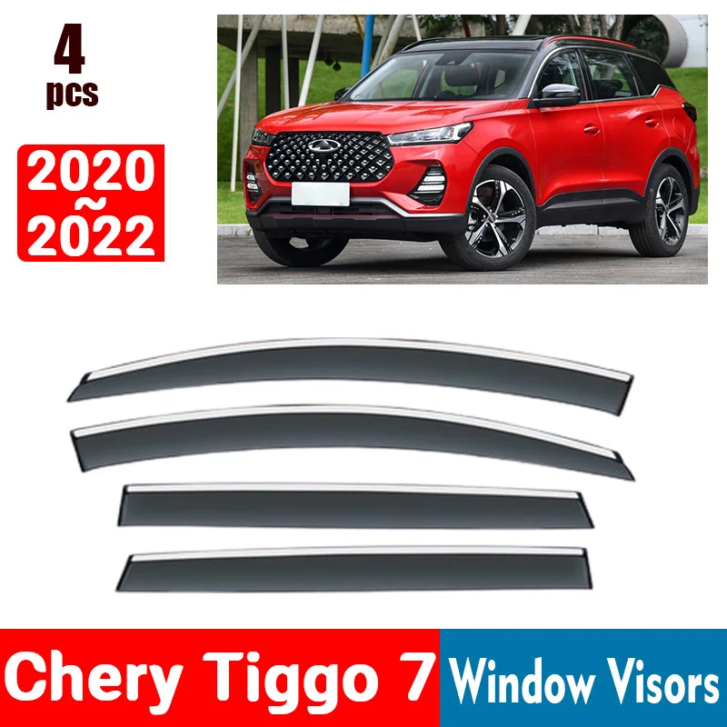 

FOR Chery Tiggo 7 2020-2022 Window Visors Rain Guard Windows Rain Cover Deflector Awning Shield Vent Guard Shade Cover Trim