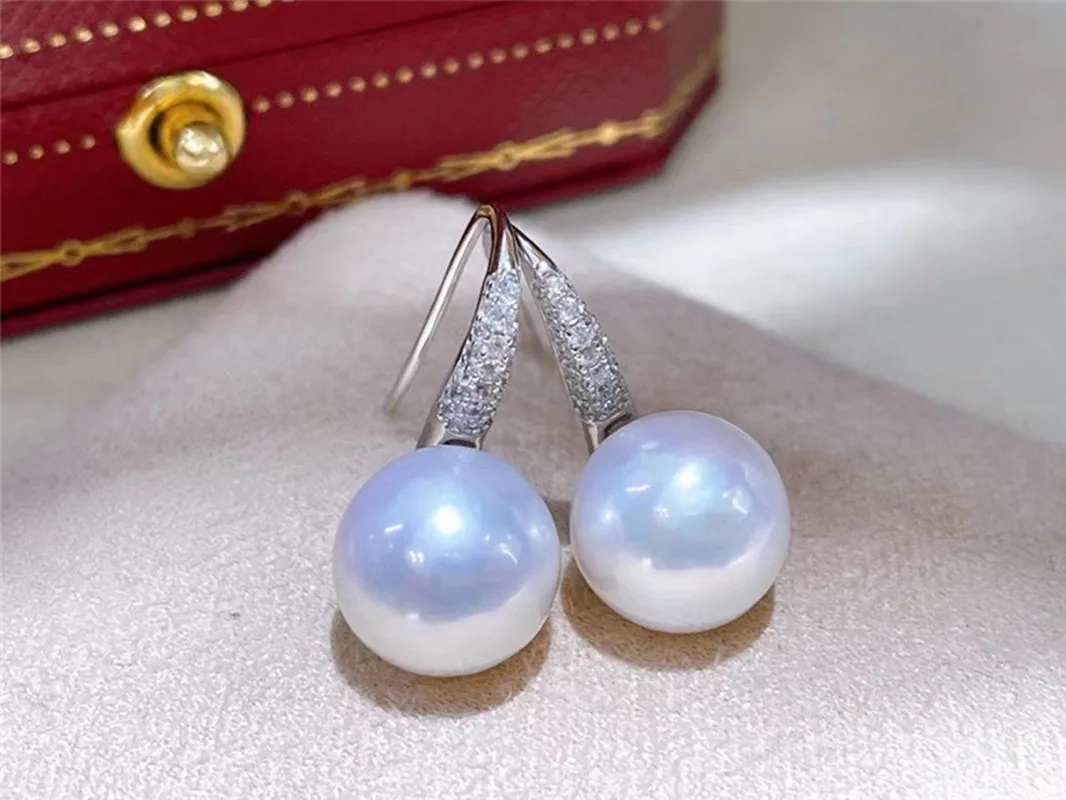 

Natural Earring Jewellry Perfect 9-10mm Designer White Pearl Earrings S925 Fashion Accessories 57