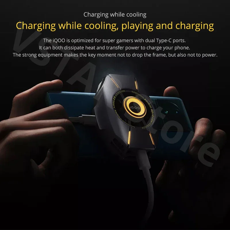 iQOO Cooler 2 Pro Cooling Fan iRA2335 Halo Light Gaming Phones Cooling Fan Smart FunCooler For Android iOS VIVO REDMAGIC