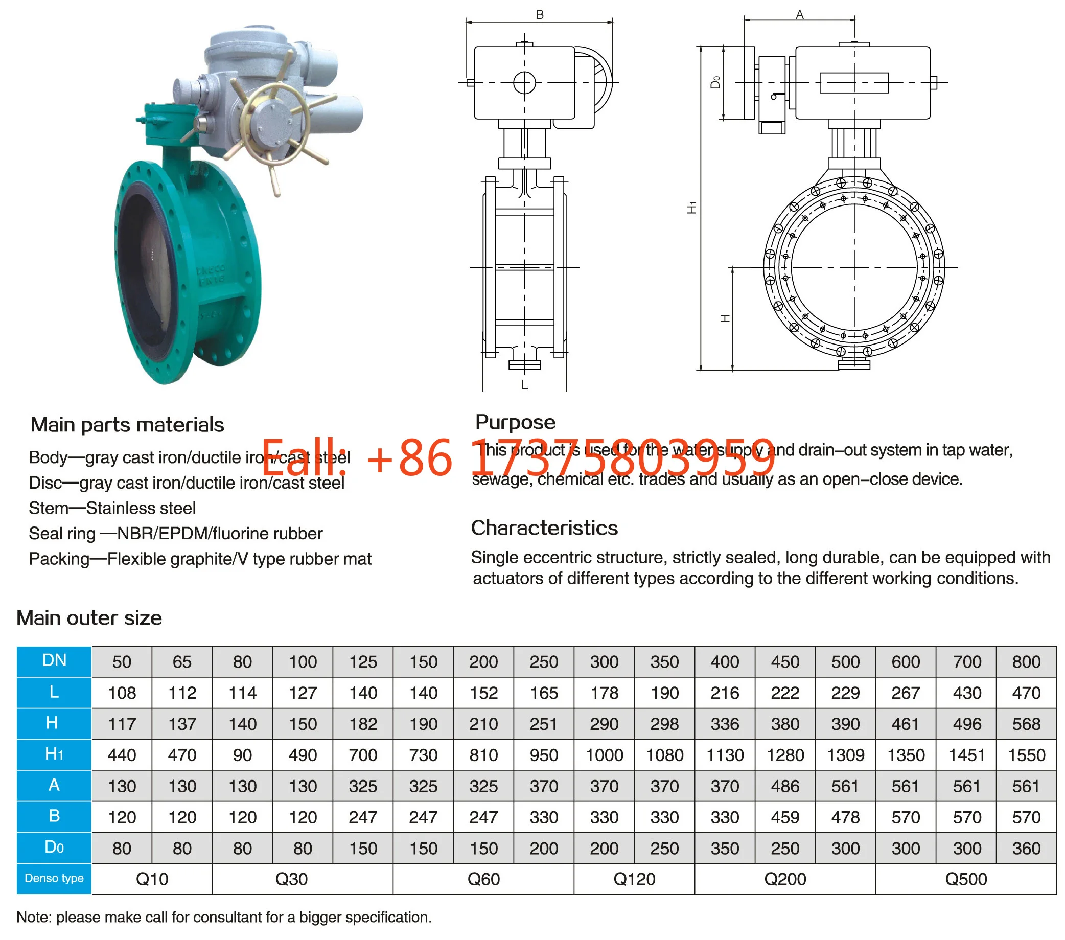 Regulating Type Electric Actuated Butterfly Valve  With Double Flanges