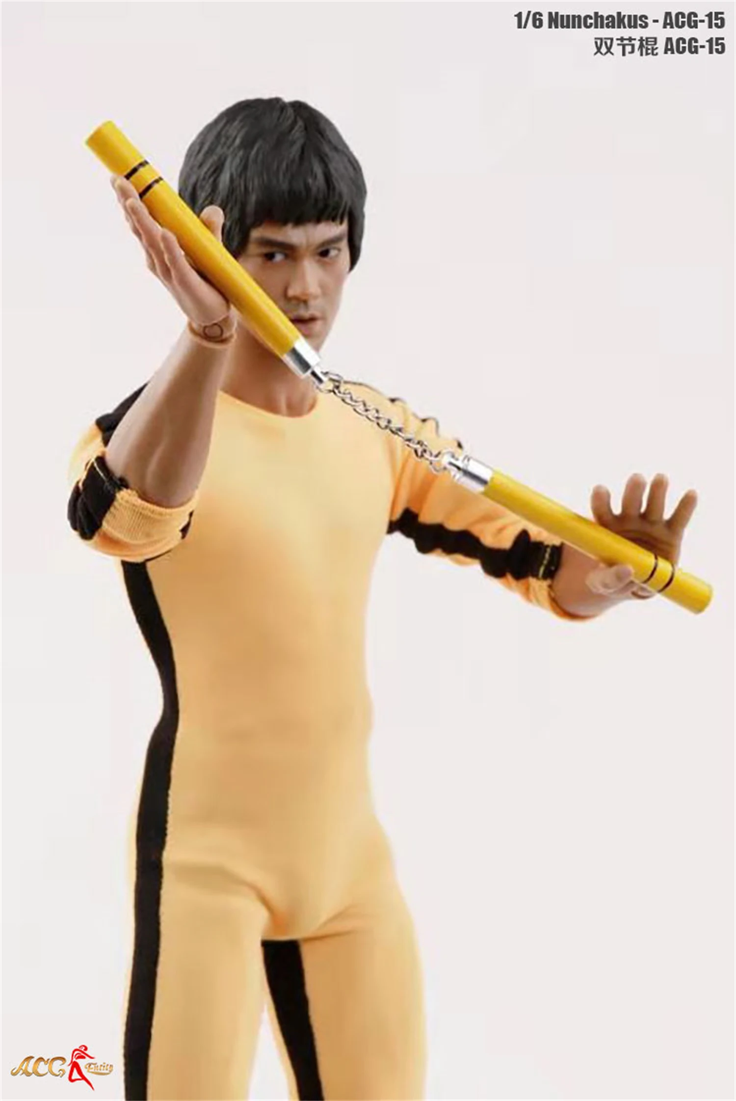 1/6 Scale Wooden Kung Fu Nunchaku Model Toys Fit For 12\'\' Kung Fu Master Action Figure Body