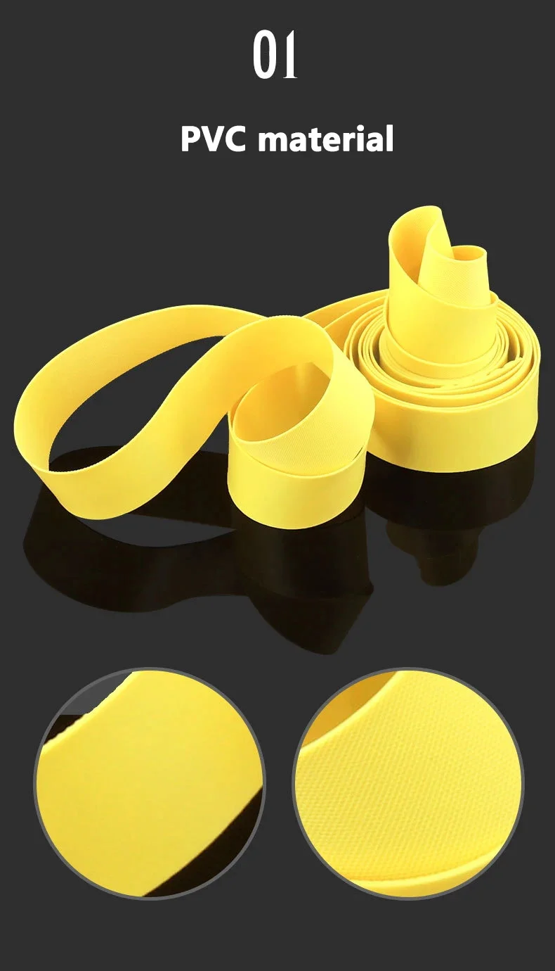 1 Paar (2 Stück) Premium PVC-Felgenbänder für Fahrräder – MTB, Rennrad, Faltrad – Reifenstreifen 26, 27.5, 29, 700c Zoll – Detail 3