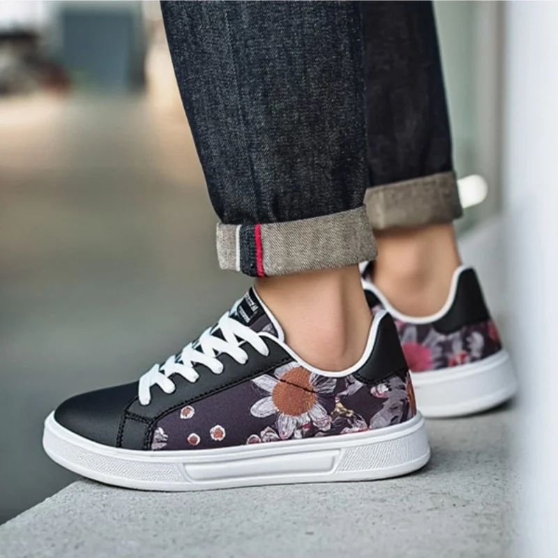 

YRZL Mens Sneakers PU Leather Lightweight Comfortable Walking Shoes Man Non Slip Skateboard Shoes Outdoor Sport Shoes Men