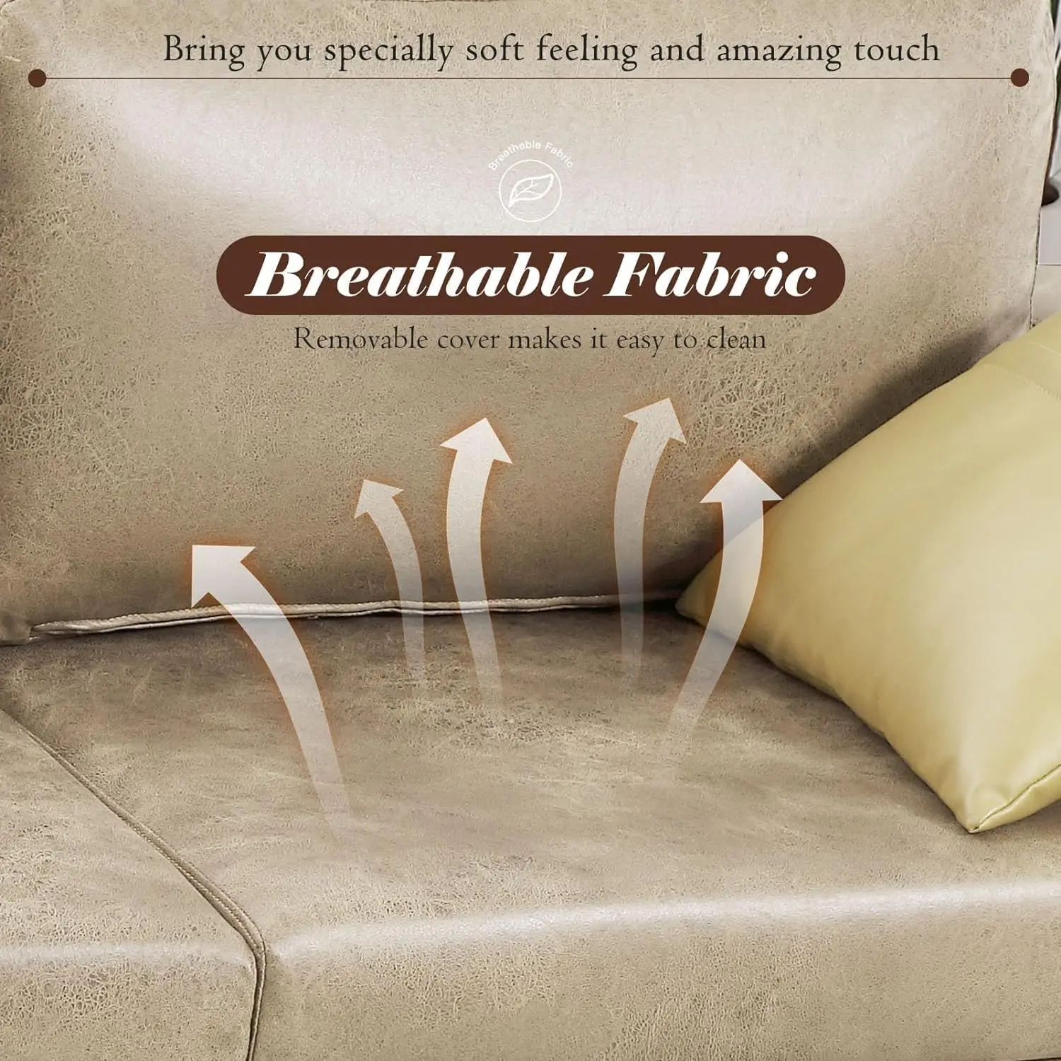 Sofá de 79 polegadas para sala de estar, sofás pequenos, sofá de couro sintético, sofás modernos de meados do século, assento de amor confortável