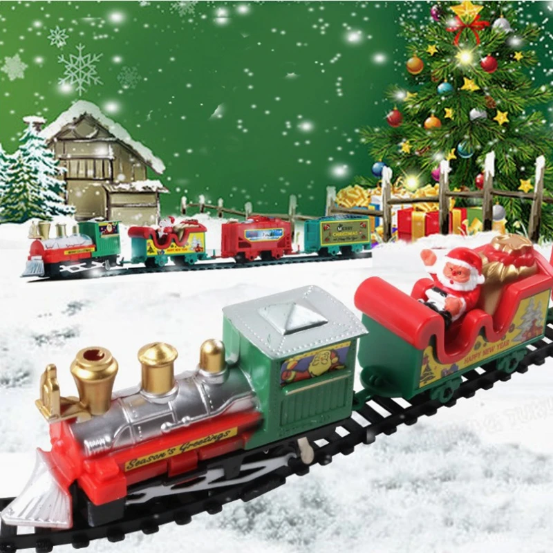 11pcs/set Christmas Train Toy Railway Tracks Toys Easy to Assemble Christmas Gifts for Kids Party Home Xmas Tree Decoration Toys