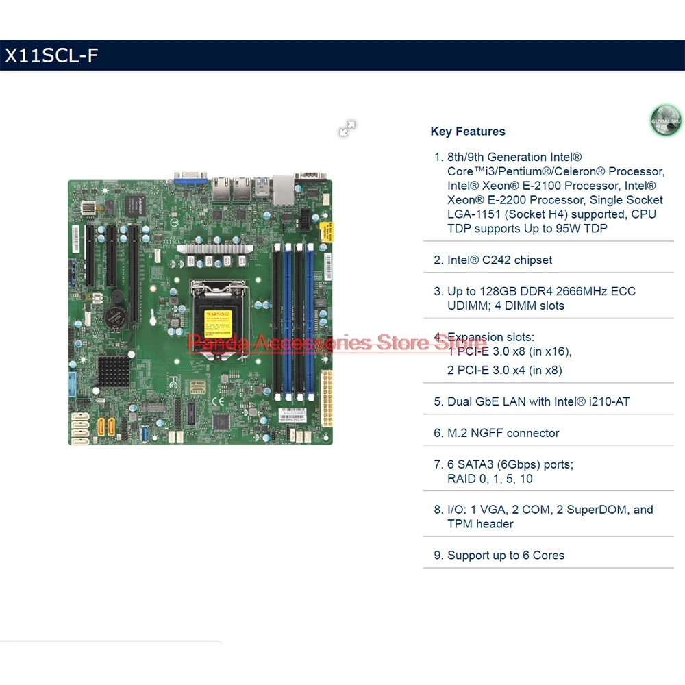 

Stable Performance Stable Performance X11SCL-F Server Motherboard Intel C242 LGA-1151 DDR4