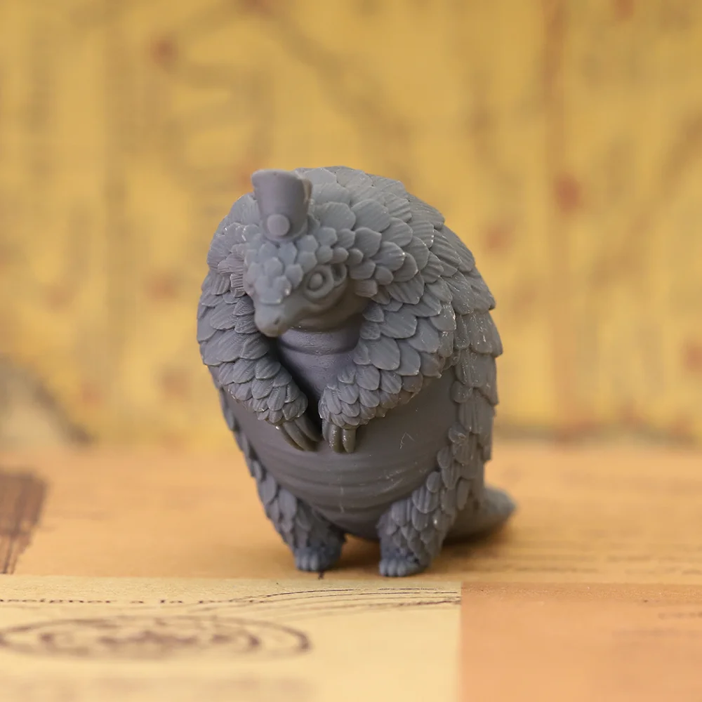 Fantasy Tabletop RPG Miniature Pangolin Creature, Unpainted Wargaming Figure for Board Game Role‑Playing Collection Decor