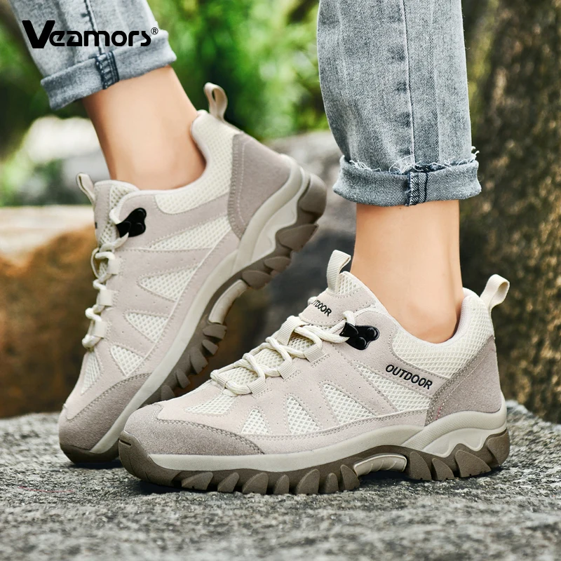 Breathable Outdoor Hiking Shoes Men Women Anti-slip Trekking Shoes Wear-resistant Sports Sneakers for Camping Climbing