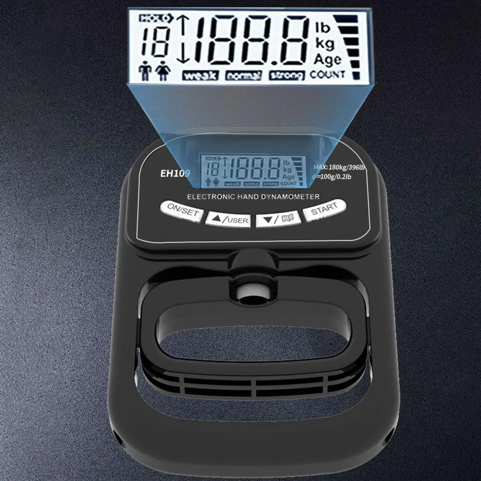 Grip Strength Tester Digital Measurement Meter Rechargeable Handheld Grip Dynamometer with LCD Display for Training Exercise