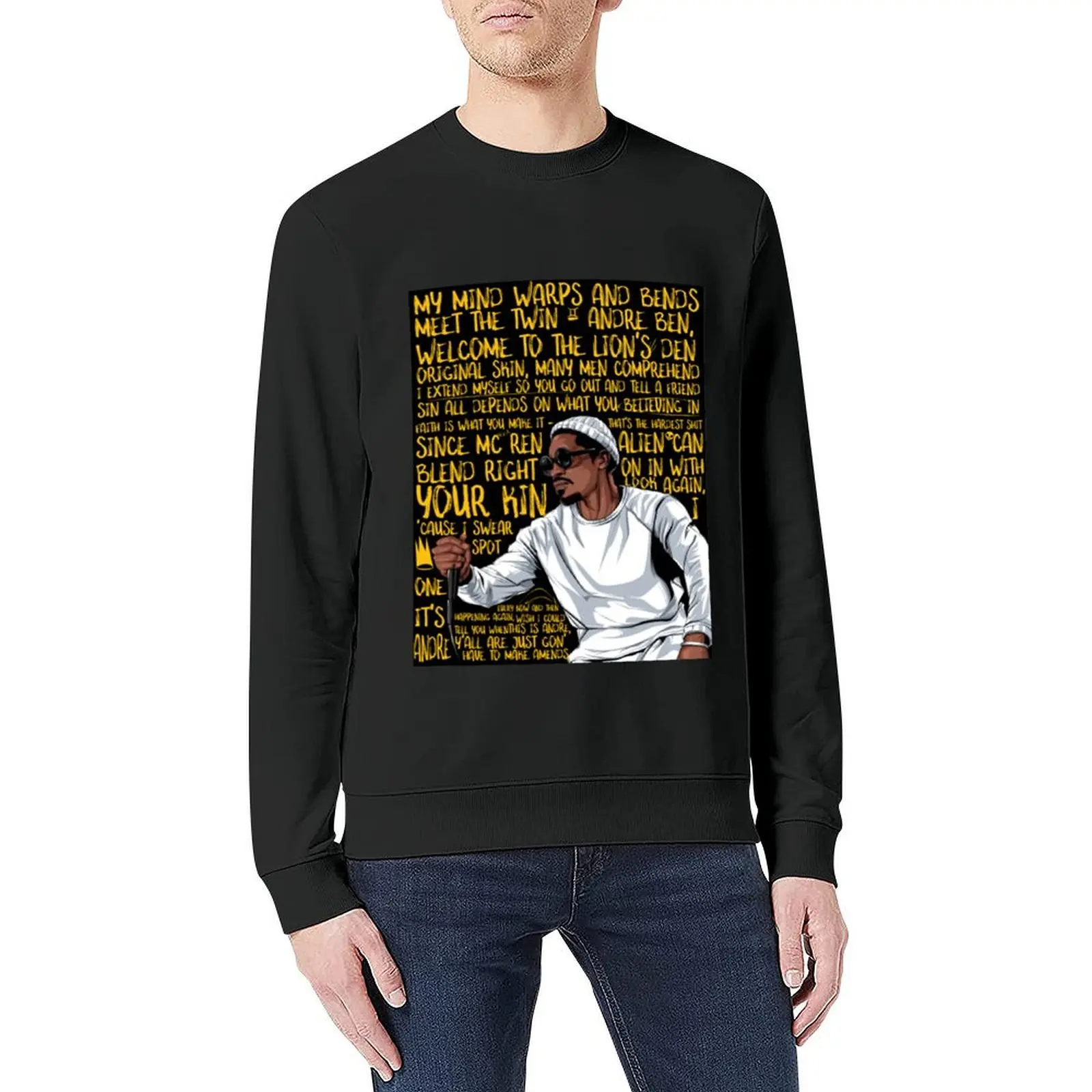 Andre 3000 The twin Pullover men's clothes men's sweat-shirt set korean clothes anime clothes graphic sweatshirts