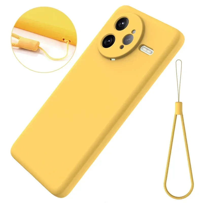 

Для Xiaomi POCO F7 Pro, F7 Ultra Case Мягкий жидкий силиконовый чехол премиум-класса с флокирующимся внутренним чехлом для POCO F 7 с ремешком