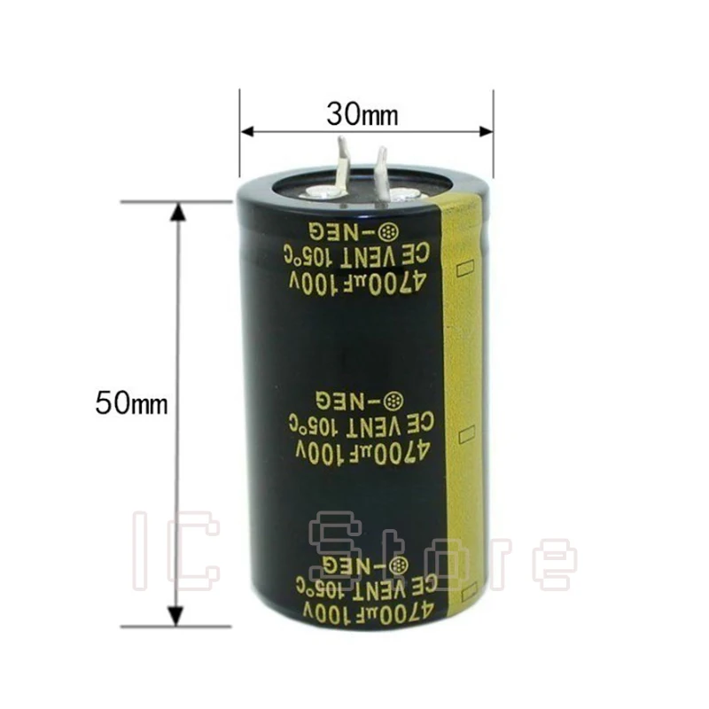 5PCS 100V 4700uf Capacitor Low ESR High Frequency 30x50mm 100V4700uf Aluminum Electrolytic Capacitor Audio Power Amplifier 30*50