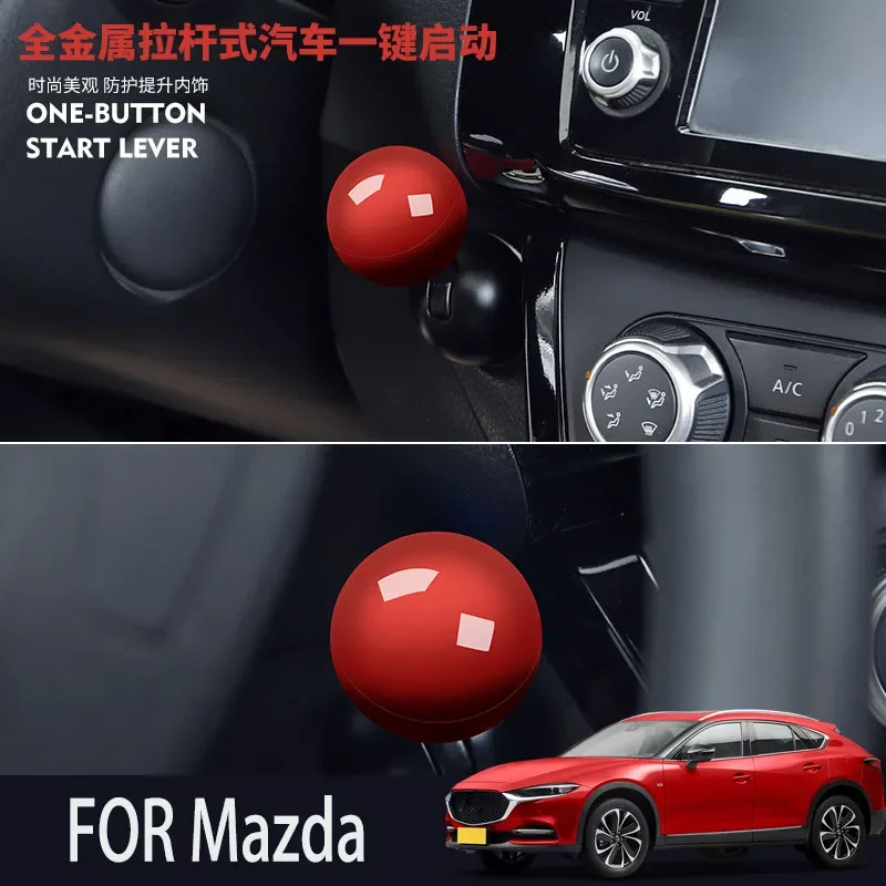 

FOR Mazda car BUTTON START Modification of pull rod decorative ball All metal ball tie rod Circular decorative cover