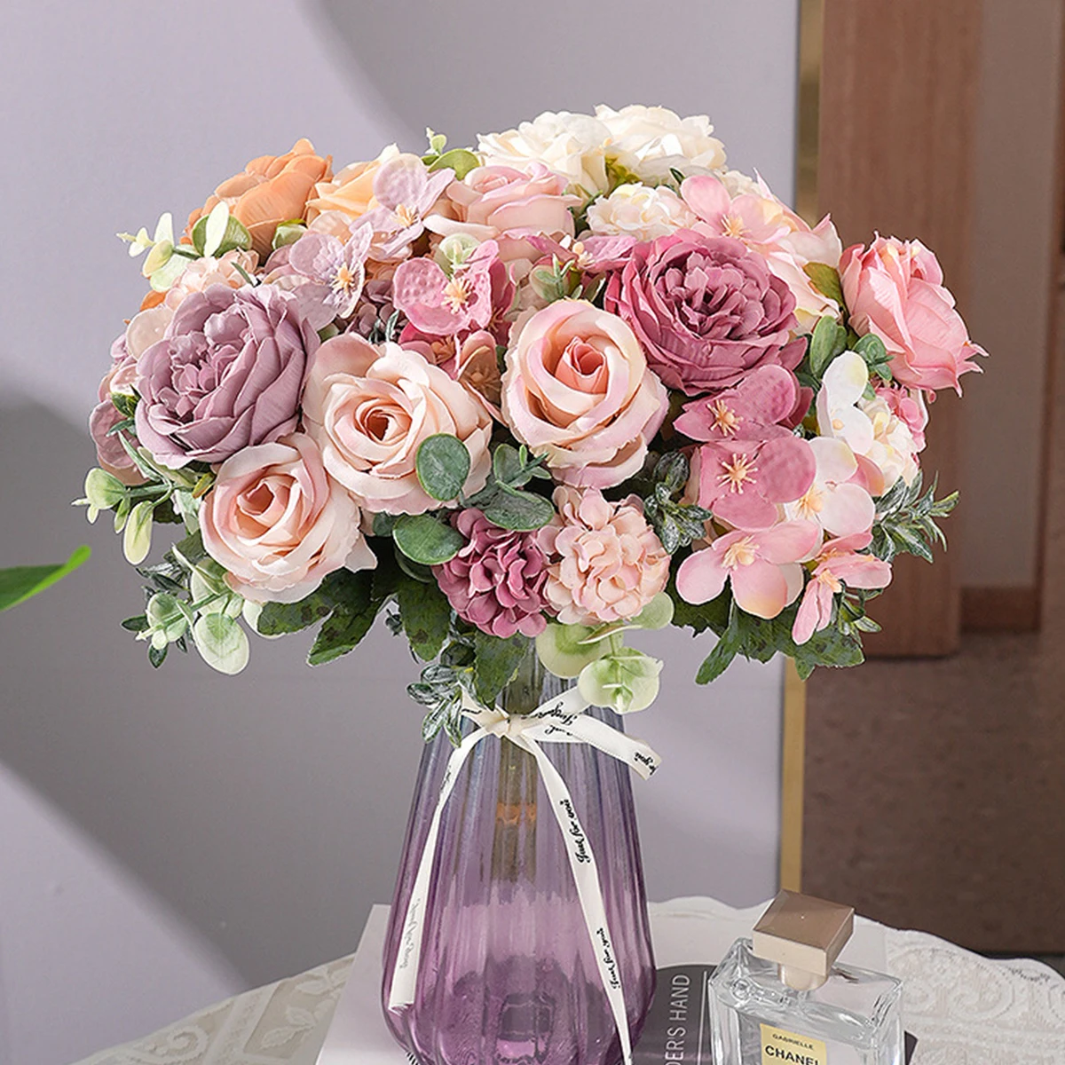 10 Stück Künstliche Blumen aus Seide, Pfingstrosen, Hortensien, für Hochzeit, Garten, Hof, Bogen, Heimdekoration, Vase, Festkranz, Blumenarrangement, DIY-Geschenk – Detail 13