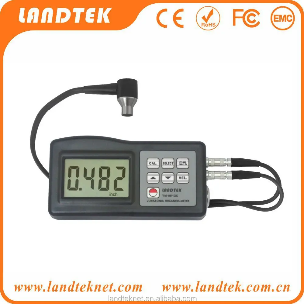 LANDTEK Digital Ultrasonic Thickness Meter TM8812C for Metal, Glass, Plastic, Ceramics