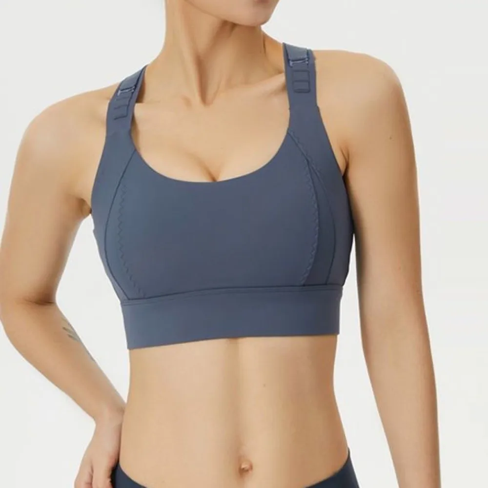 

Fashionable Fixed Pad Sports Bra Adjust Beauty Back Yoga Underwear Breathable Anti Sagging Training Fitness Bra Running