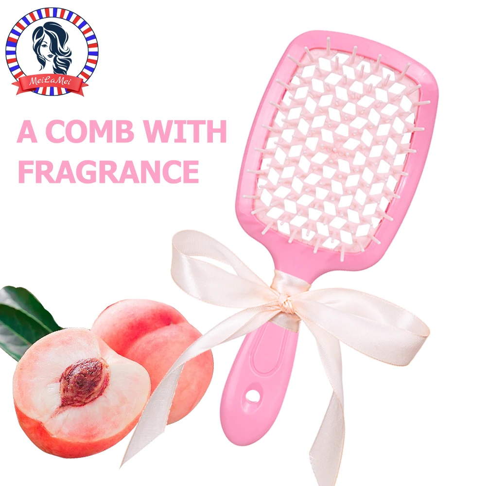 1 قطعة يأتي مع العطر واسعة الأسنان وسادة هوائية مشط تدليك الرطب الجاف مشط التصميم أمشاط جوفاء صالون DIY بها بنفسك أداة تصفيف الشعر المنزلية #1