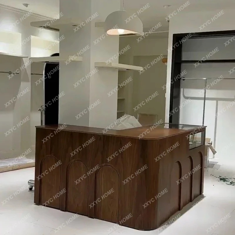 Q Clothing Store Cashier Counter Bar Table Coffee Milk Tea Shop Dessert Shop  Vintage Front Desk Cashier Counter Lacquer
