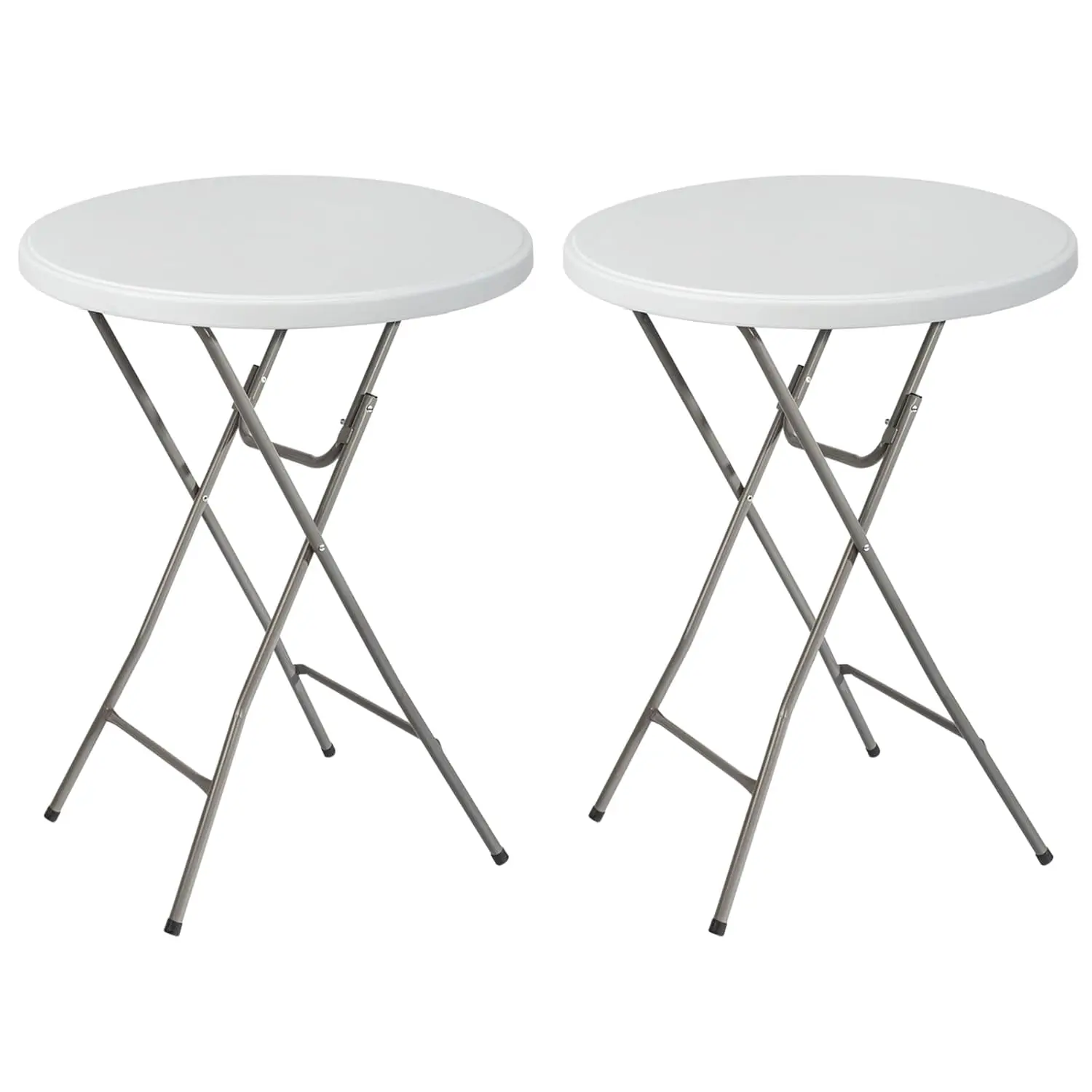 

32-дюймовый складной круглый высокий коктейльный стол из HDPE и металла для улицы, для вечеринок и свадеб, 2 шт., на заказ