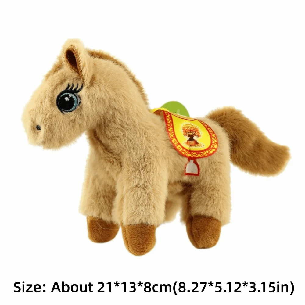 Peluche Cavallo Peluche Bambola Morbido Anno del Cavallo Mascotte Peluche Cavallo Ciondolo Appeso Decor Portachiavi Pony dai capelli lunghi
