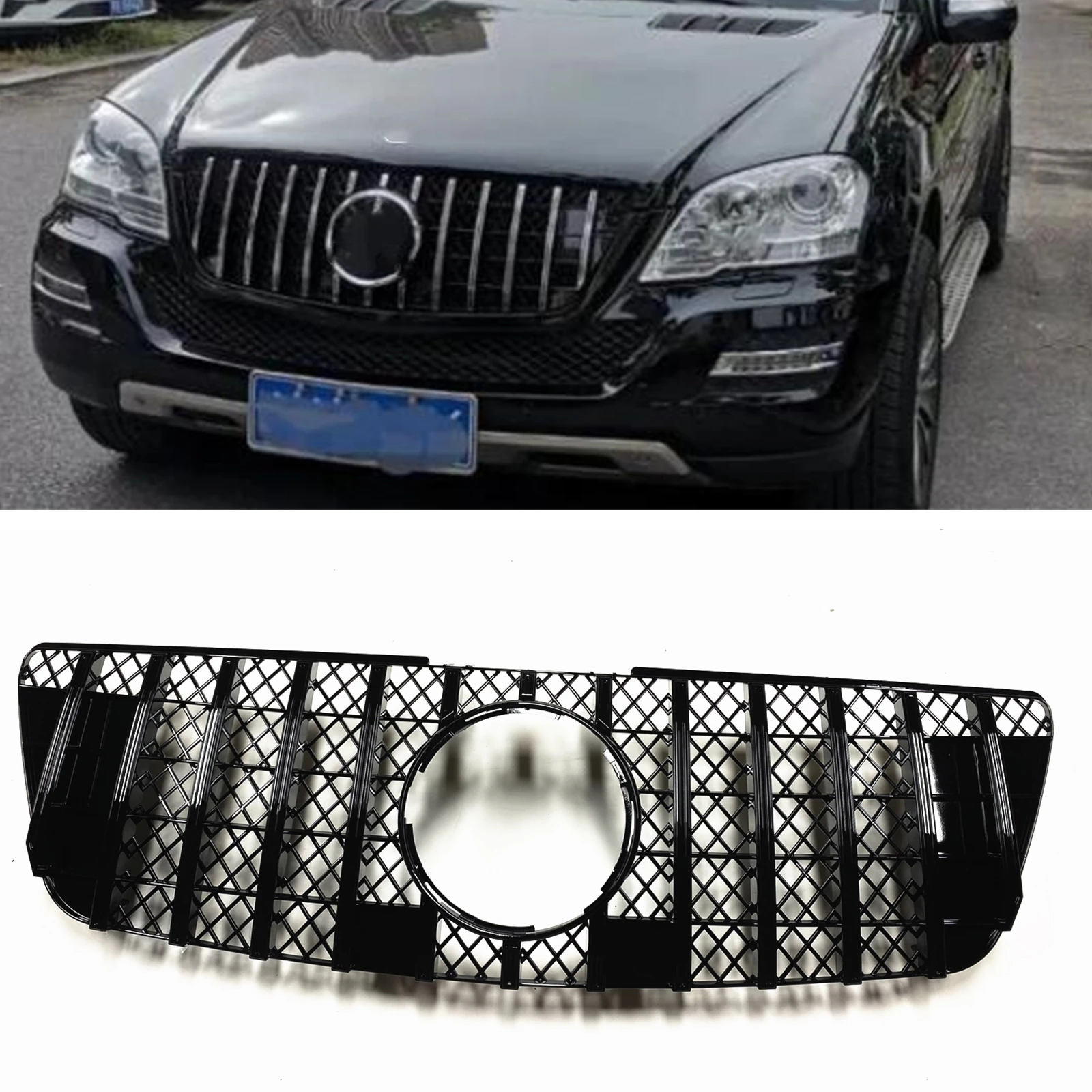 Front Grille Grill Replacement Bumper Hood Mesh Auto Kit For Mercedes Benz ML Class W164 2009-2011 GT ML350 ML450 ML500 ML550