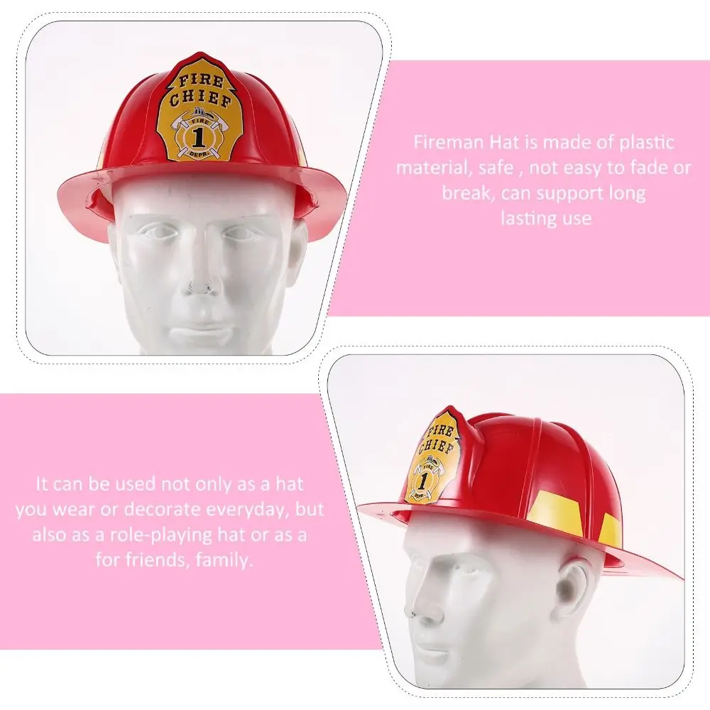 Fireman Hat Simulation Fireman Hat Makeup Adjustable Fireman Safety Helmet Security Plastic Fireman Hat Game Players