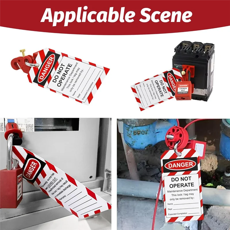 

SQPP-Набор из 50 защитных бирок Lockout Tagout с завязками-молнией — «Не работать» для обслуживания