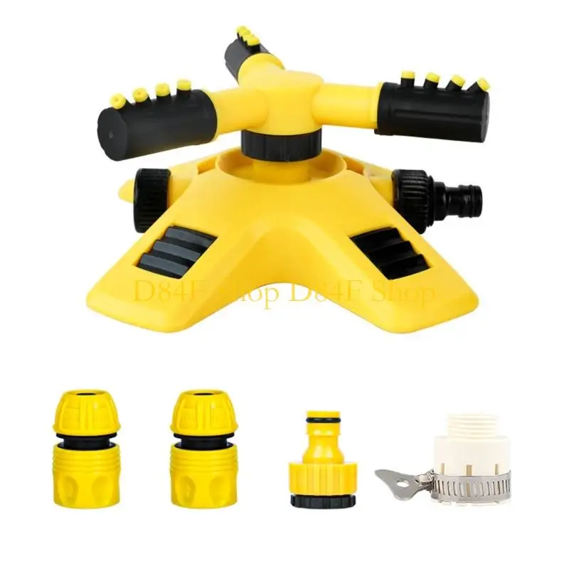 

D84F Triple Nozzle Auto Spin Sprinkler System Interlinkable Units Weather Resistant ABS Material