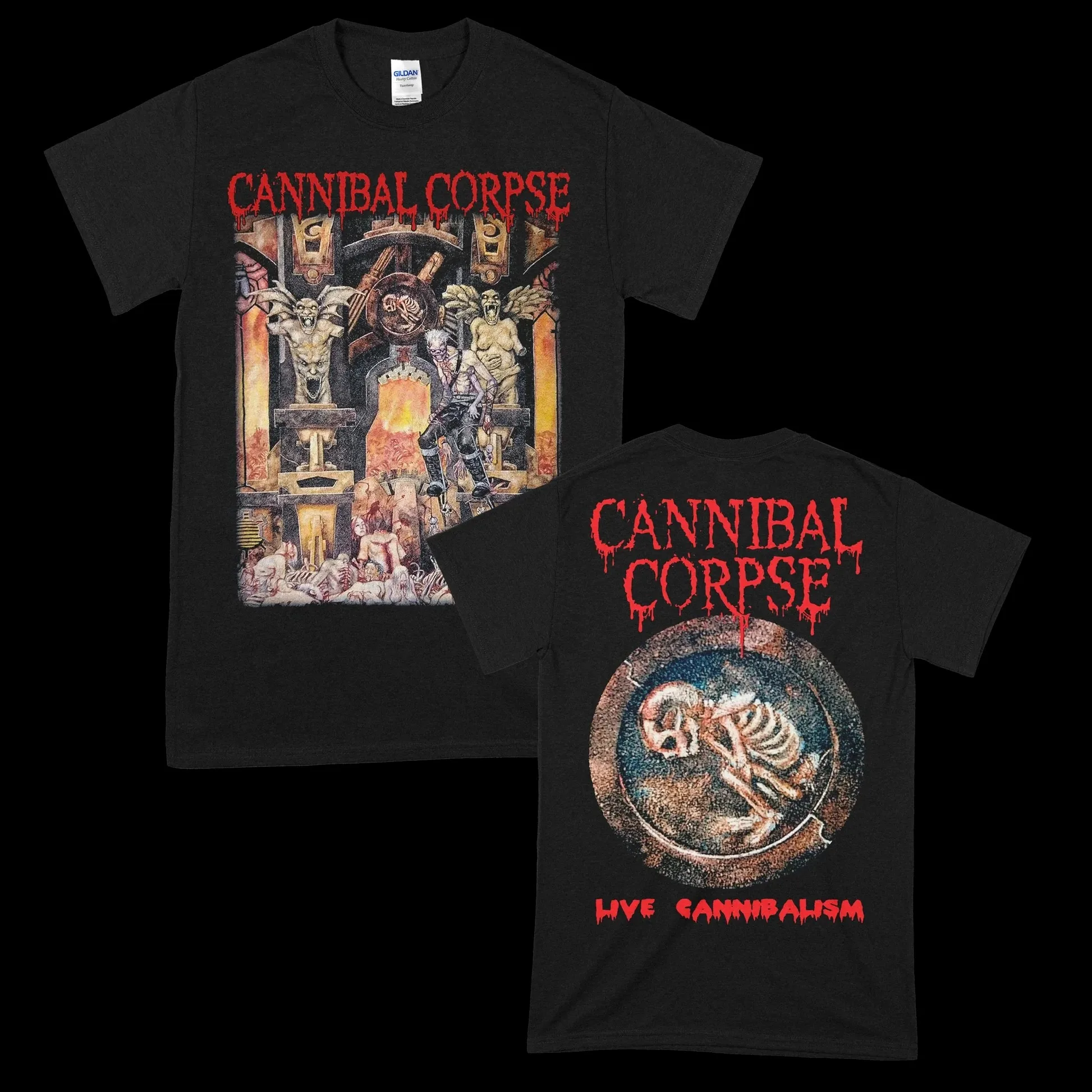 Death Metal Band Cannibal Corpse Album Poster Pattern T-Shirt Unisex New Summer Loose Harajuku Style Crew Neck 100% Cotton Top