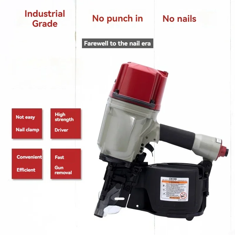CN55 CN70 CN80 Air Hammer Spring Nail Gun Woodworking Use Large Cap Type Straight Nail