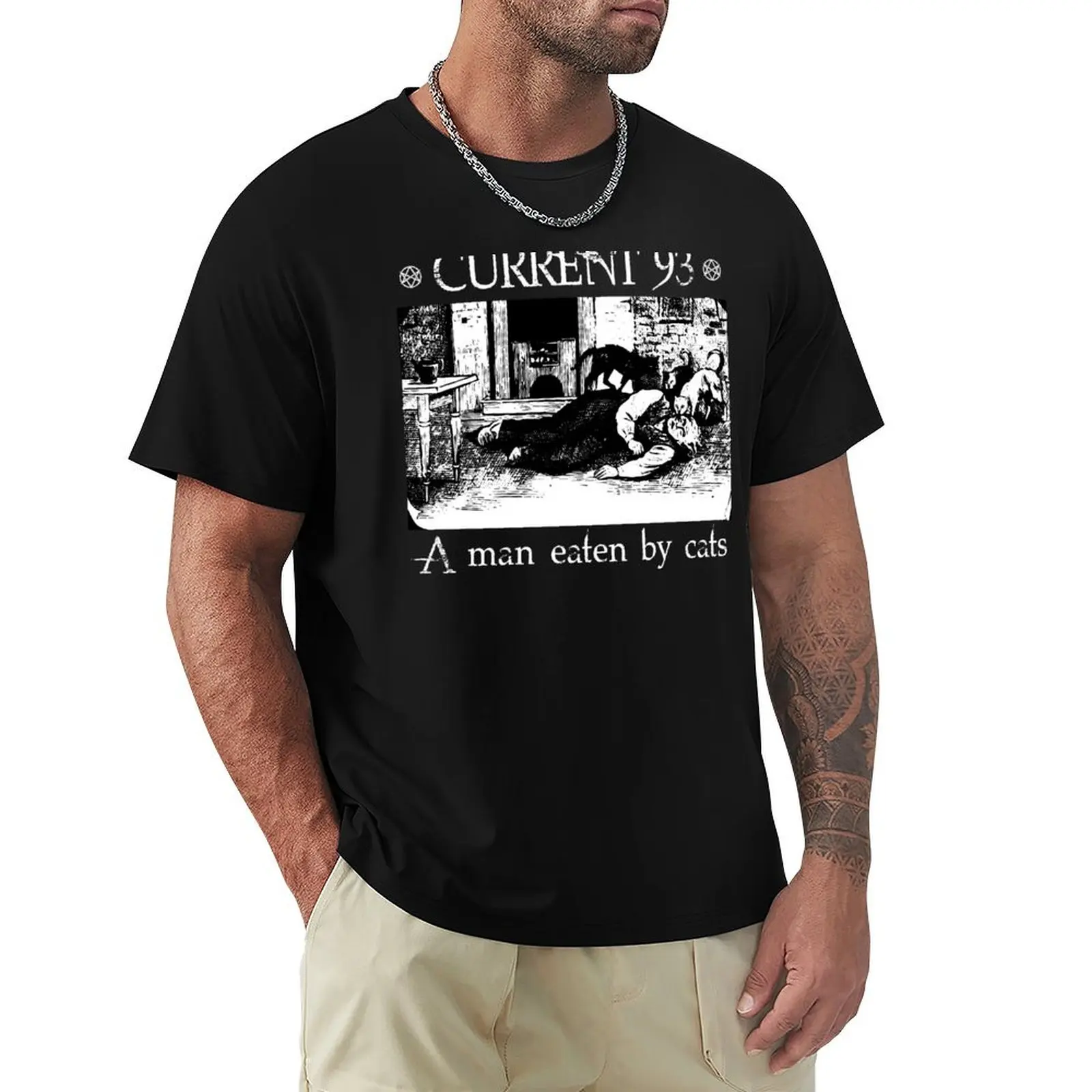 

Currrent 93 - A man eaten by cats T-Shirt Casual Breathable Short Sleeve Top