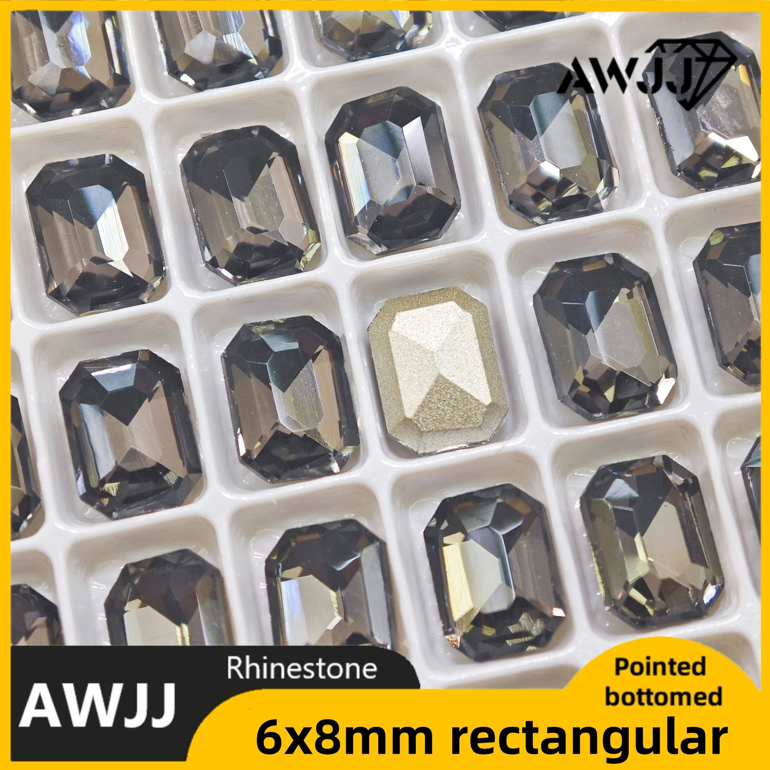 Szare Krople Serca Motyle Kształtowe Szpiczaste Ozdobne Kamienie Używane do kolczyków naszyjników Biżuterii do paznokci Akcesoria