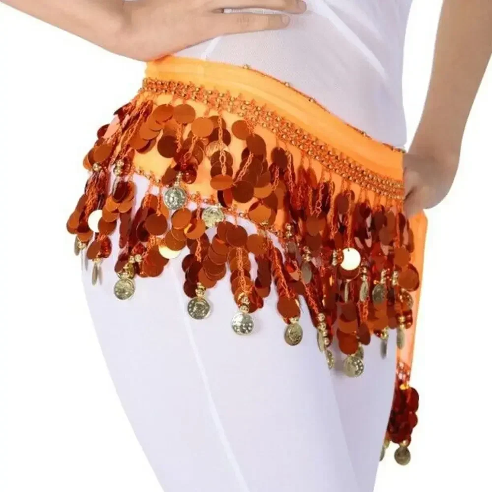 Thailand/India/Arab Dancer Sequins Tassels Skirt Women Sexy Belly Dance Hip Scarf Wrap Belt Dancer Skirt Female Show Costumes