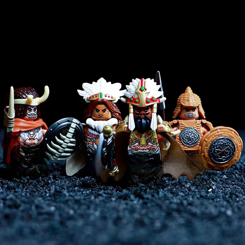 New Hero Barbarian King Three Kingdoms Mediaeval Times Mini Dolls 4.5CM Figures Building Blocks Bricks Toy For Children Gift