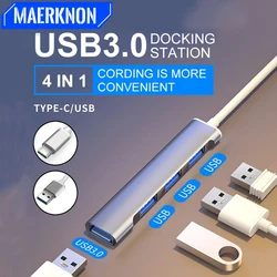 USB C HUB 3.0 Type C Extender 4 in 1 Splitter Adapter OTG Docking Station For Phone Macbook Pro 13 15 Air PC Laptop Computer Hub