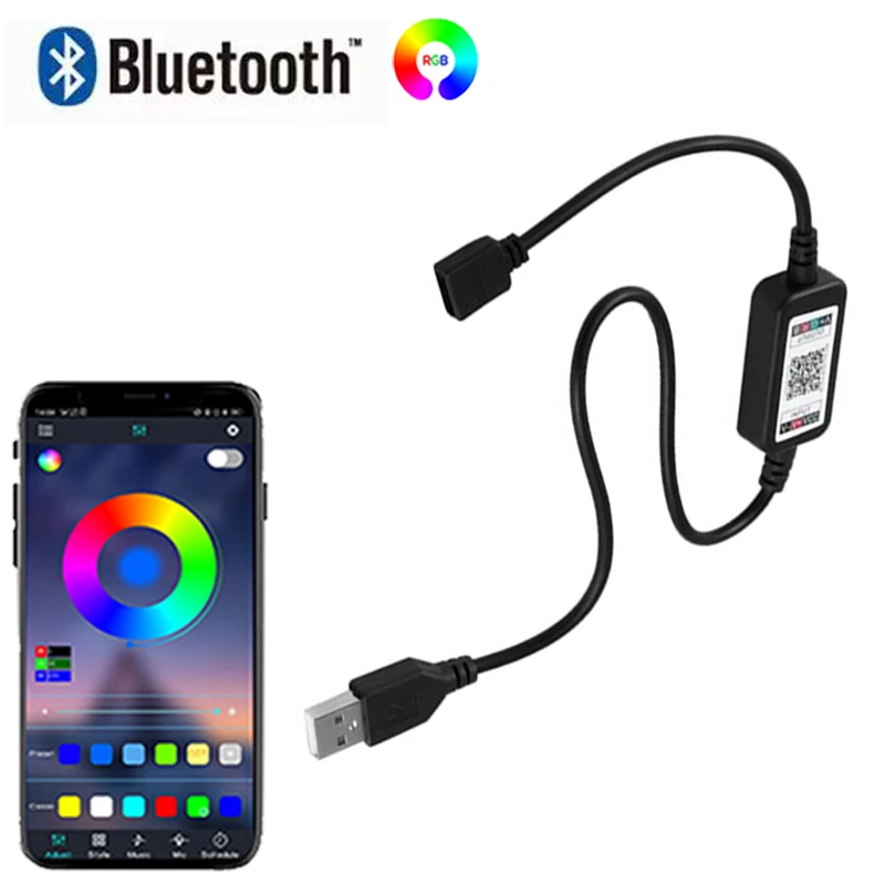 Bluetooth Rgb Controler Usb 4Pin Rgb Led Controller 5V Smart RGB Led Lights Controller Color Changing For RGB LED Strips