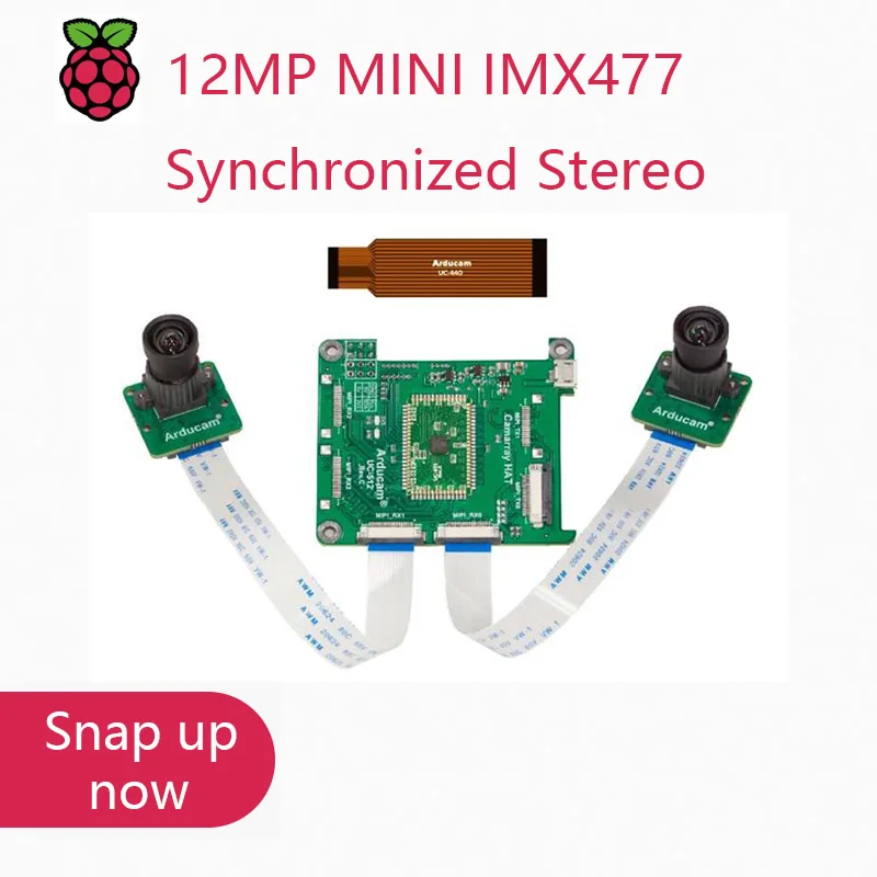 

Комплект синхронизированной стереокамеры Arducam 12MP MINI IMX477 для Raspberry Pi