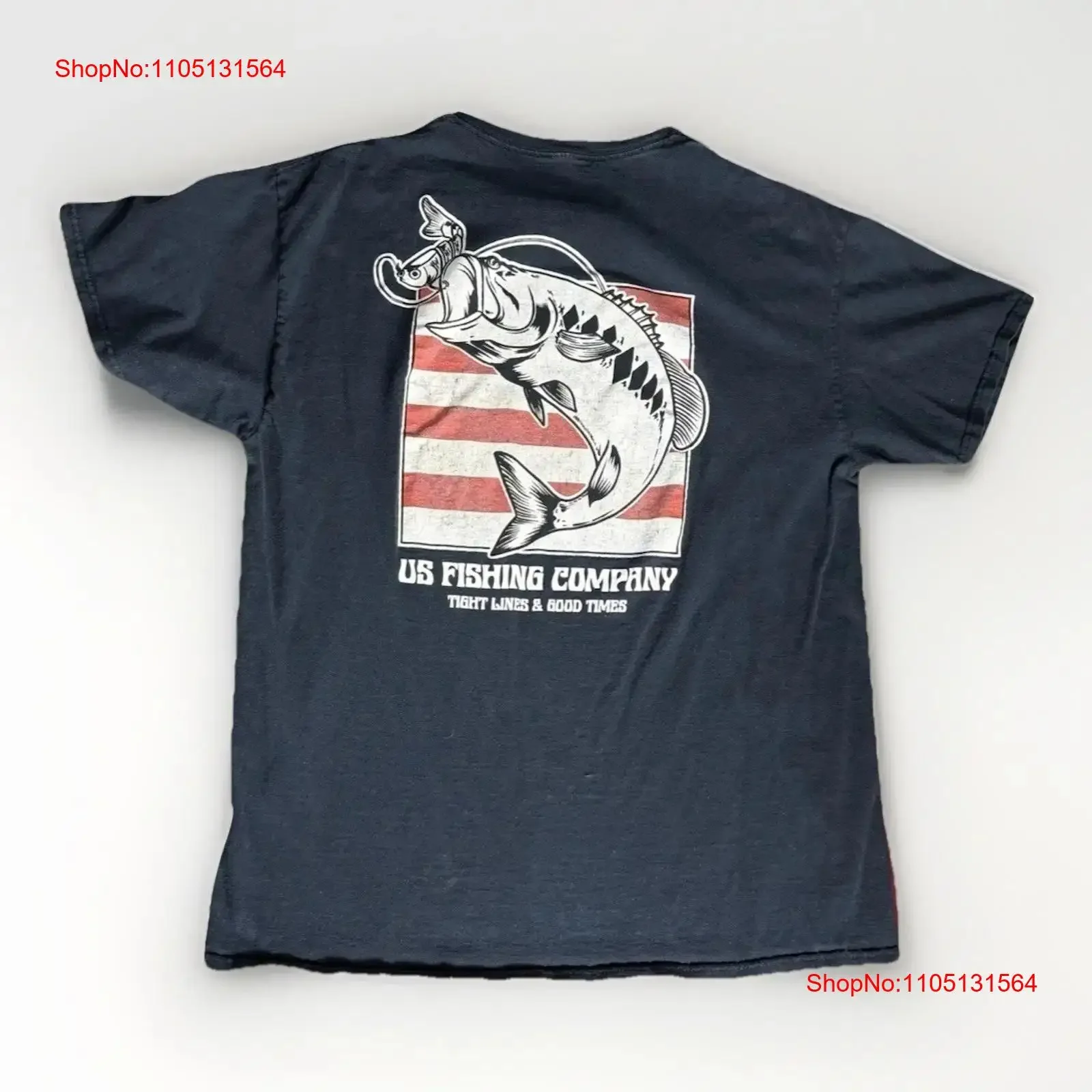

Футболка US Fishing Co L Black Tight Lines Good Times Made in USA Винтажная стираная дизайнерская одежда для взрослых Мягкая дышащая одежда для мужчин