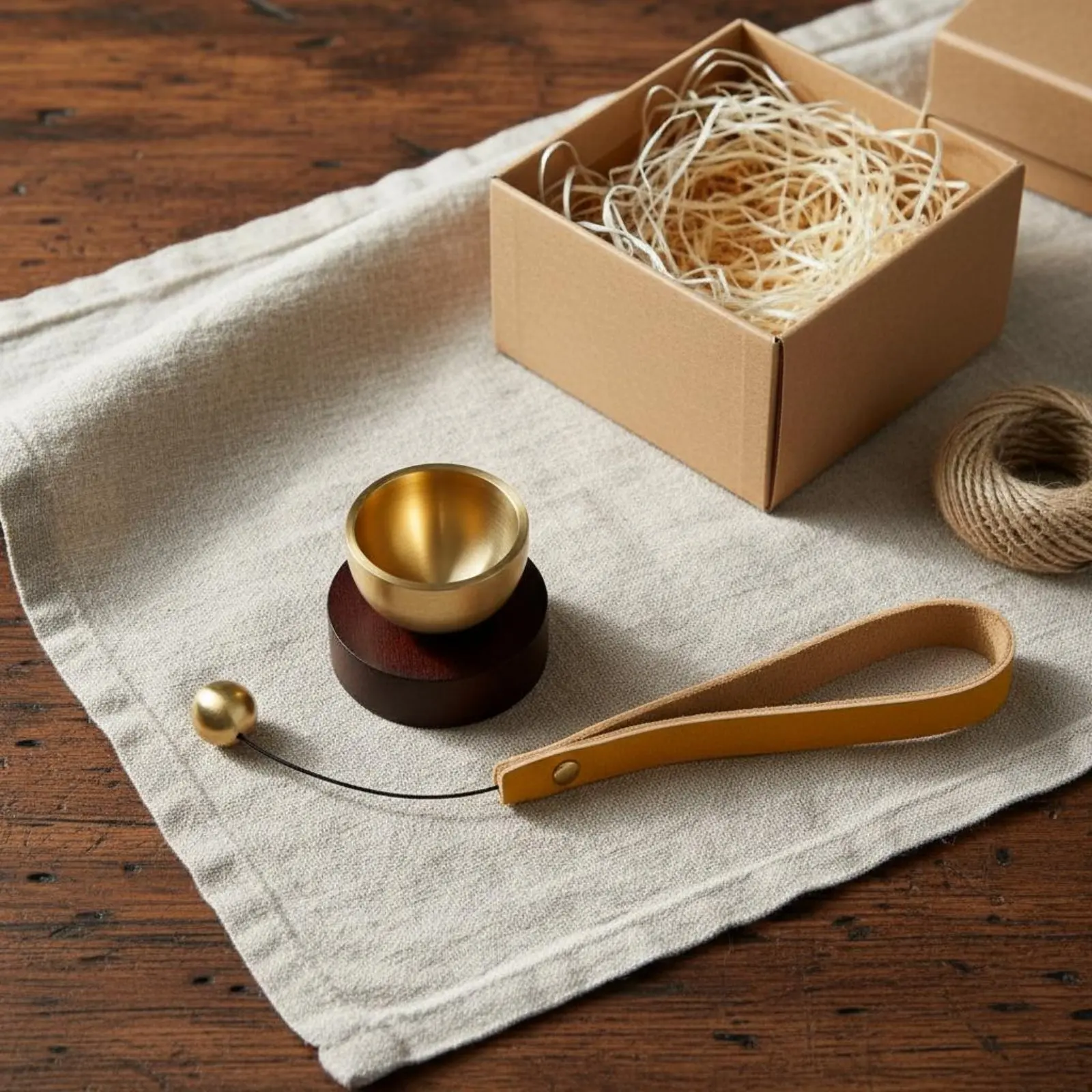 Bol chantant de méditation portable, carillon zen portable, ensemble de cloches en bois, bol de méditation anti-stress, cadeau