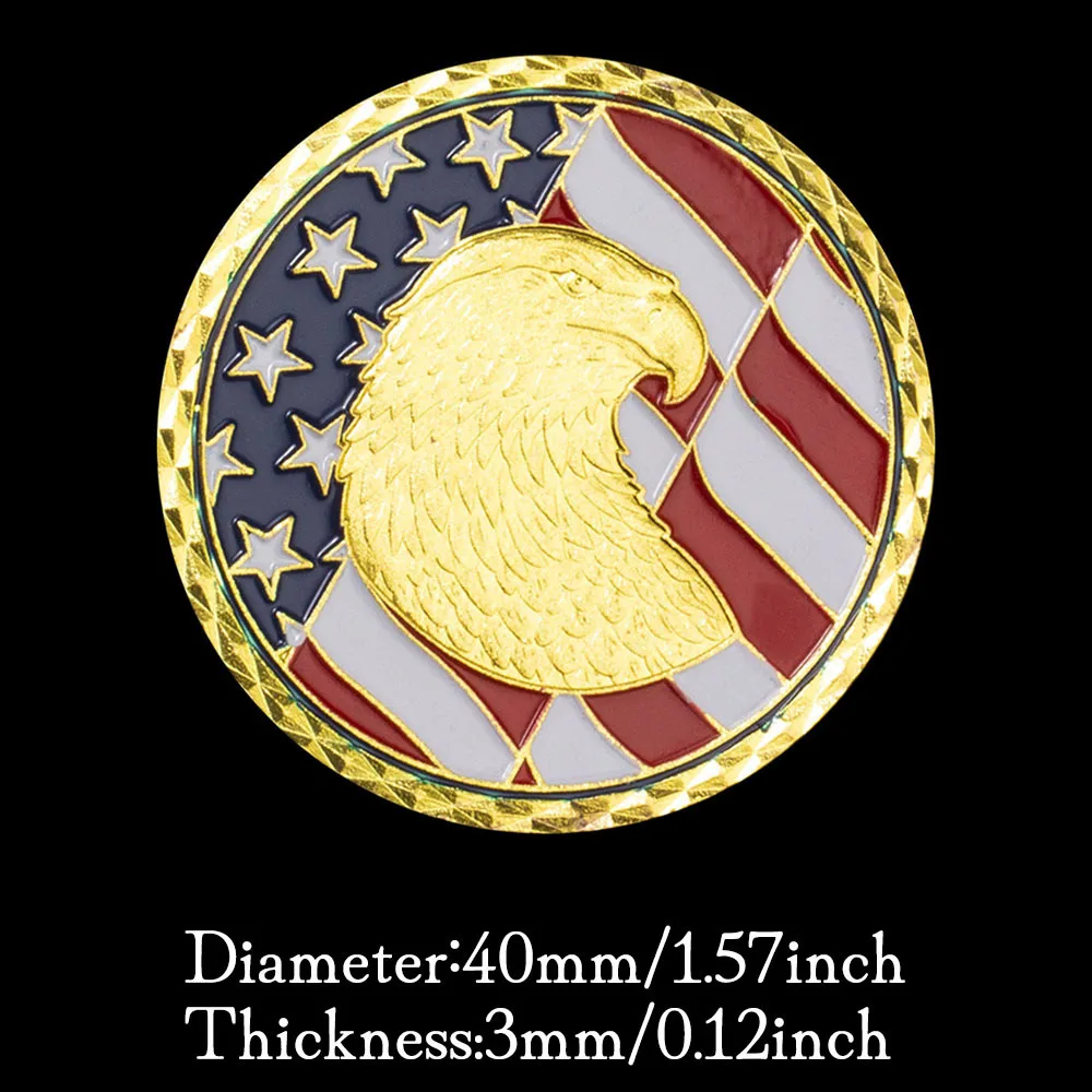 عملة تذكارية مطلية بالذهب ، خفر السواحل الأمريكي ، تذكار نصف مخضرم ، نمط النسر الأصلع ، هدية قابلة للجمع