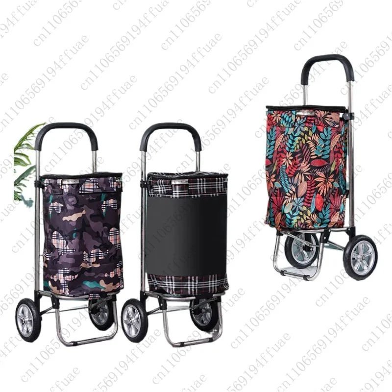

Продуктовая тележка с большим колесом, Маленькая тележка, Тележка для покупок большой емкости, Бытовая складная, Портативная