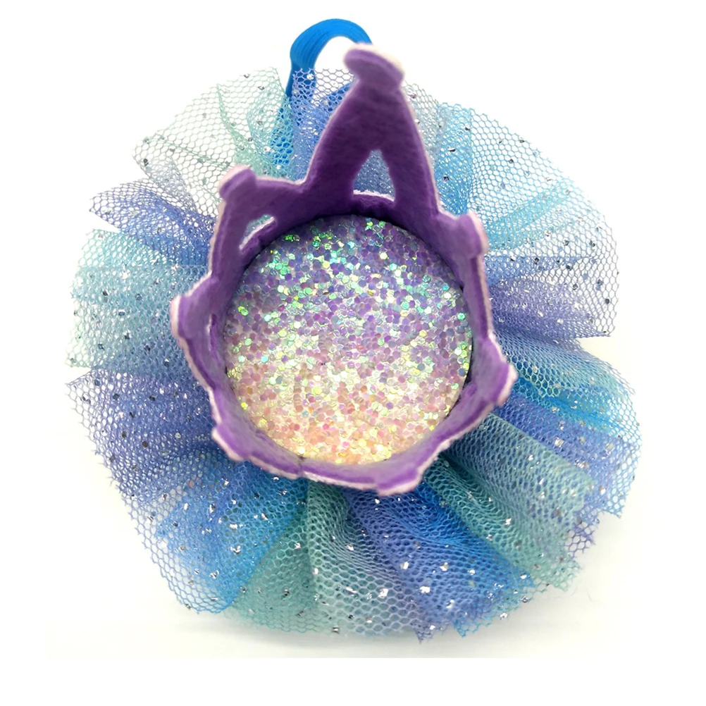 

Stylish Crown Pet Hat Blue Mesh Decorated Headwear for Dogs Cats Birthday Party Cosplay Costume Accessory Fits Chihuahua Yorkie