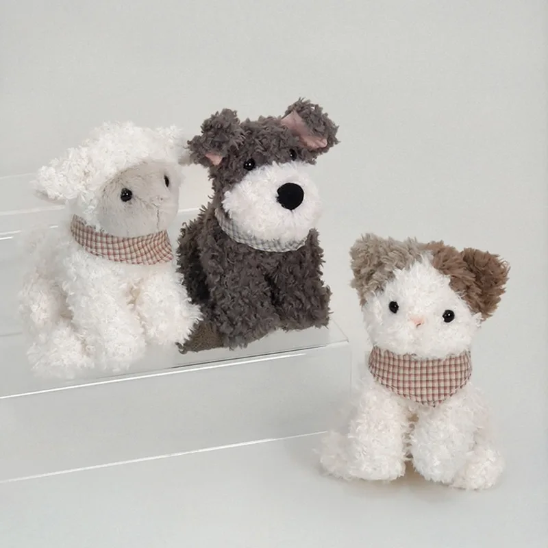 

15cm Farm animals Plush Toy Stuffed Dog Cat Lamb Doll Baby Accompany Appease Dolls Birthday Gifts Kids