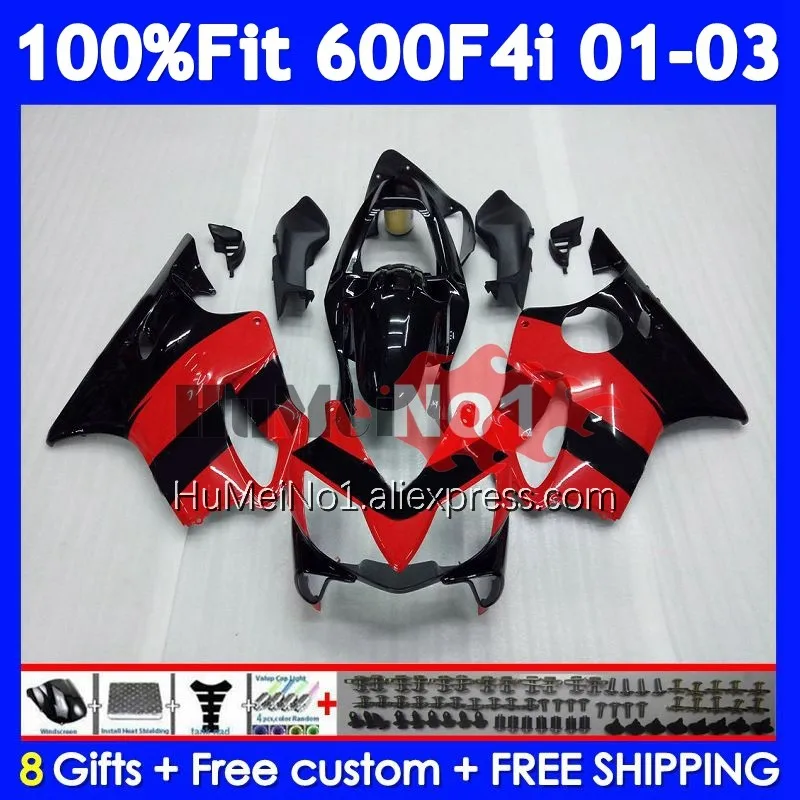 Injection Body For HONDA CBR 600 F4i 600F4i 600CC CC 34No.48 Red Repsol CBR600F4i 01 02 03 CBR600 F4i 2001 2002 2003 Fairings