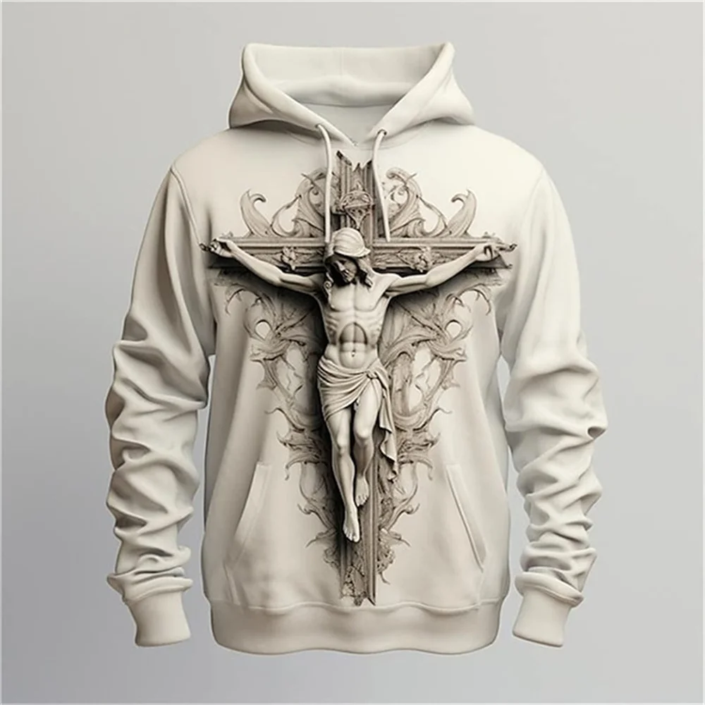 

Autumn Vintage Jesus Cross 3D Print Hoodies Men Women Fashion Casual Sweatshirts Oversized Hoodie Pullovers Tracksuit Clothing