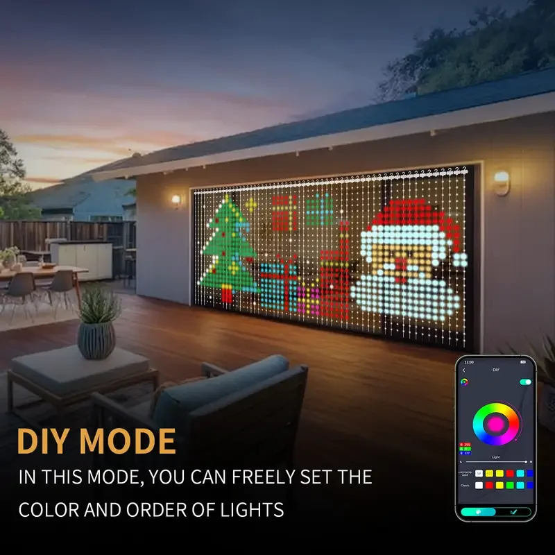 USB Led Smart Curtain Lights Bluetooth App Led String RGB Fairy Lights DIY Music Lights Party Window Curtain Bedroom Decoration