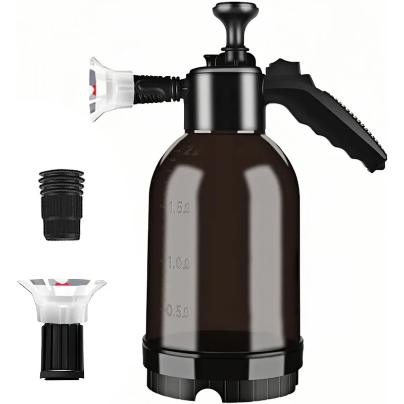 

Распылитель пены для автомобиля, 2 л, распылитель под давлением, автомобильная бутылка с 2 типами насадок, насос с предохранительным клапаном, очиститель пены, инструменты для чистки автомобиля