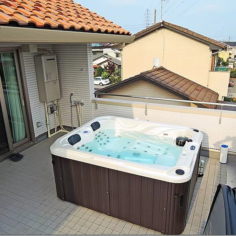 

Custom whirlpool Tubs 3 Person Acrylic Jakuzzi Tubs 2 Loungers Balboa Hot Tub CE Approved Jacuzzier Outdoor Spa