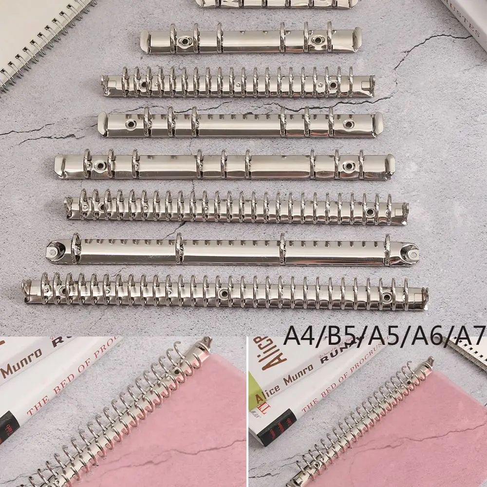 A4/B5/A5/A6/A7 Metal Spiral Rings Binder Clip Loose-leaf File Folder Clip Notebook Accessory Stationery