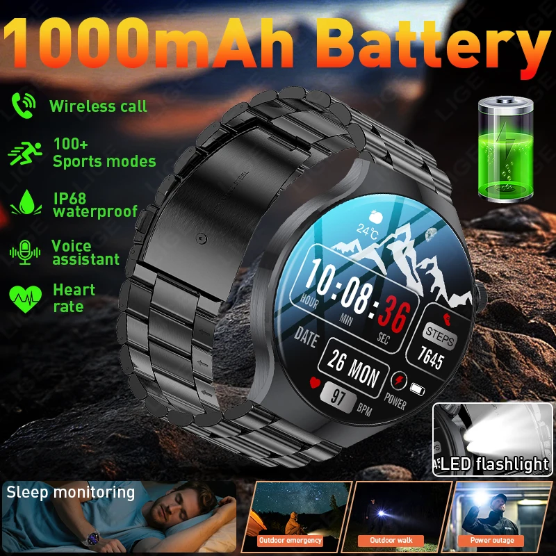 

New 2026 Men's Smart Watch 1.67'' 360*360 HD Screen Bluetooth Call Smart Bracelet Custom Watch Women Health 1000mAh Smart watch